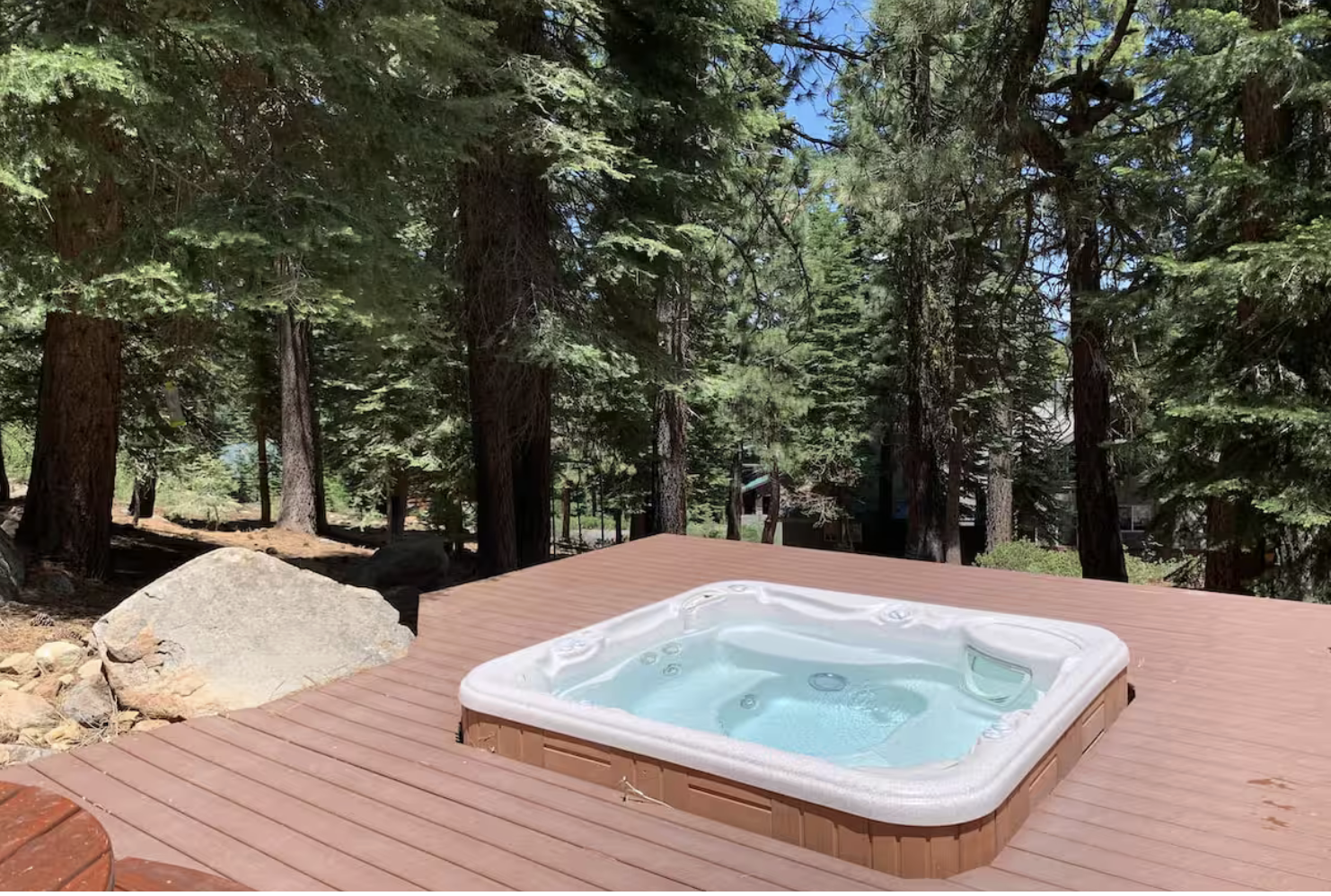 Hot spring spa at Tahoe Truckee vacation rentals